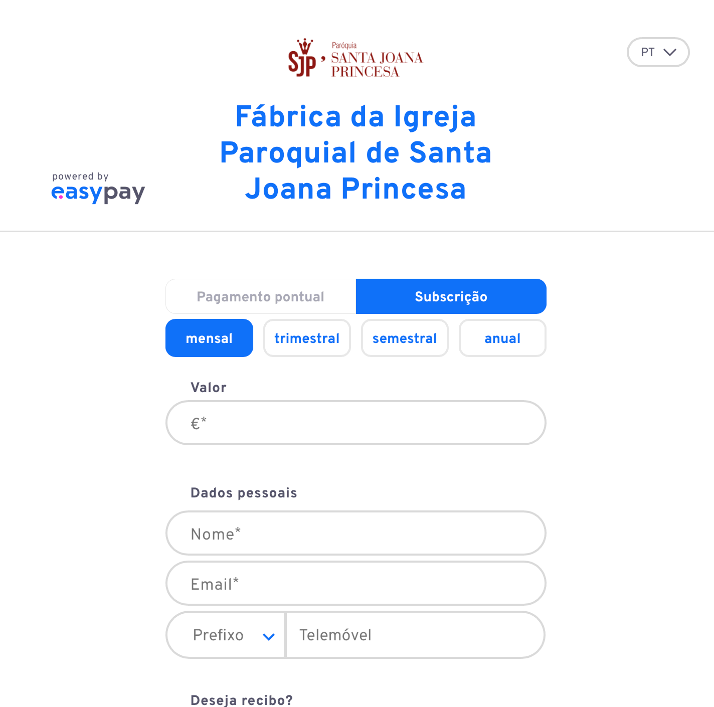 Formulario easypay